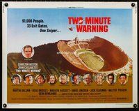 z812 TWO MINUTE WARNING half-sheet movie poster '76 Charlton Heston
