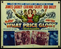 z822 WHAT PRICE GLORY half-sheet movie poster '52 James Cagney, John Ford