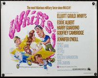z823 WHIFFS half-sheet movie poster '75 Elliott Gould, Eddie Albert