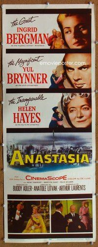 z026 ANASTASIA insert movie poster '56 Ingrid Bergman, Yul Brynner