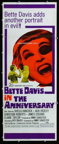 z029 ANNIVERSARY insert movie poster '67 Bette Davis, horror comedy!