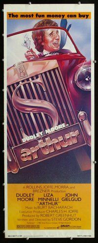 z036 ARTHUR insert movie poster '81 Dudley Moore, Minnelli, Gielgud