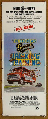 z040 BAD NEWS BEARS IN BREAKING TRAINING insert movie poster '77