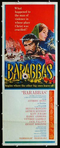 z042 BARABBAS insert movie poster '62 Anthony Quinn, Silvana Mangano