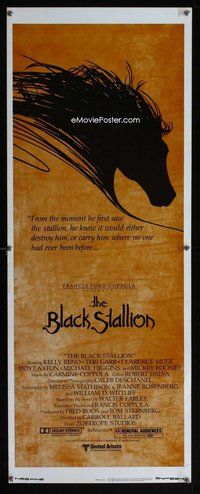 z054 BLACK STALLION insert movie poster '79 great horse artwork!