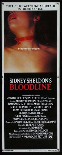 z056 BLOODLINE insert movie poster '79 Audrey Hepburn, Ben Gazzara