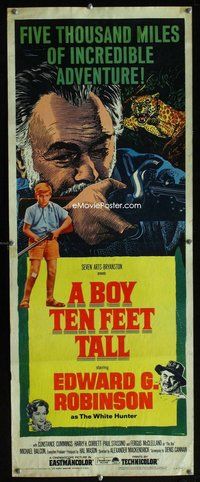 z061 BOY TEN FEET TALL insert movie poster '65 Edward G. Robinson