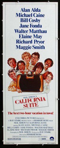 z069 CALIFORNIA SUITE insert movie poster '78 Alan Alda, Caine