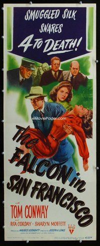z122 FALCON IN SAN FRANCISCO insert movie poster '45 Tom Conway