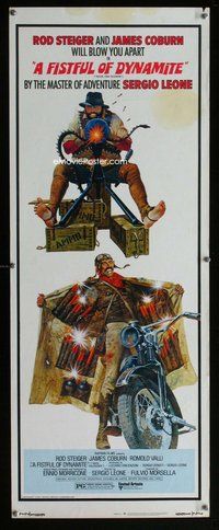 z130 FISTFUL OF DYNAMITE insert movie poster '72 Sergio Leone, Coburn