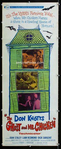 z143 GHOST & MR CHICKEN insert movie poster '65 scared Don Knotts!