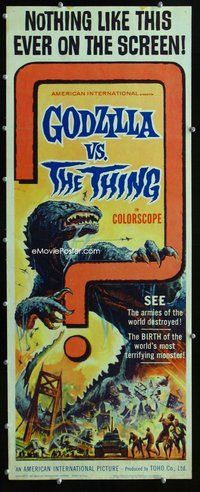 z150 GODZILLA VS THE THING insert movie poster '64 Toho, sci-fi!
