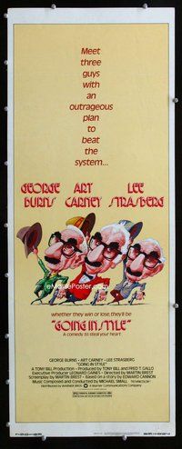 z151 GOING IN STYLE insert movie poster '79 George Burns, Art Carney