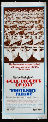 z152 GOLD DIGGERS OF 1935/FOOTLIGHT PARADE insert movie poster '70