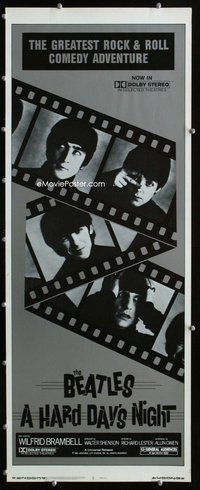 z159 HARD DAY'S NIGHT insert movie poster R82 Beatles, rock & roll!