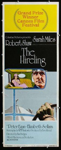 z166 HIRELING insert movie poster '73 Robert Shaw, Sarah Miles