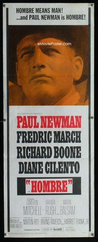 z175 HOMBRE insert movie poster '66 Paul Newman, Martin Ritt, March
