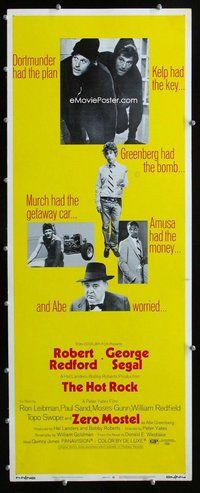 z179 HOT ROCK insert movie poster '72 Robert Redford, George Segal