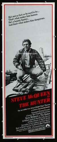 z189 HUNTER insert movie poster '80 bounty hunter Steve McQueen!