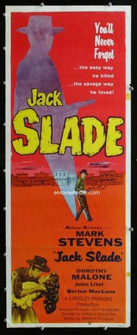 z204 JACK SLADE insert movie poster '53 Mark Stevens, Dorothy Malone