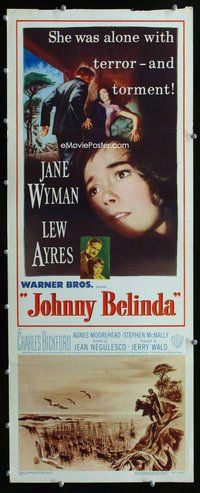 z205 JOHNNY BELINDA insert movie poster '48 Jane Wyman, Lew Ayres