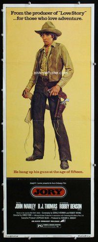 z206 JORY insert movie poster '72 retired 15 year-old gunslinger!