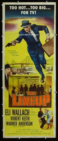 z222 LINEUP insert movie poster '58 Don Siegel & Eli Wallach classic!