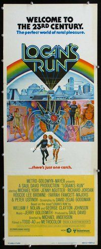 z226 LOGAN'S RUN insert movie poster '76 Michael York, Jenny Agutter