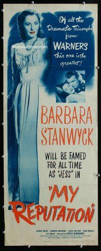 z260 MY REPUTATION insert movie poster '46 Barbara Stanwyck, Brent