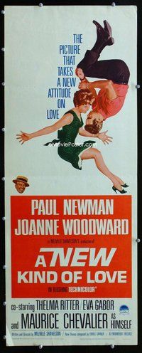 z264 NEW KIND OF LOVE insert movie poster '63 Paul Newman, Woodward