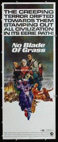 z267 NO BLADE OF GRASS insert movie poster '71 Nigel Davenport, Wilde