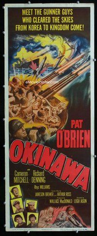 z274 OKINAWA insert movie poster '52 Pat O'Brien, Cameron Mitchell