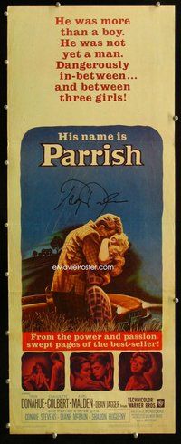 z283 PARRISH signed insert movie poster '61 Troy Donahue, Stevens