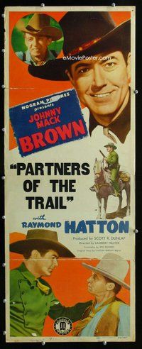 z284 PARTNERS OF THE TRAIL insert movie poster '44 Johnny Mack Brown