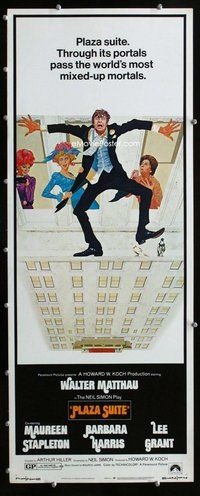 z291 PLAZA SUITE insert movie poster '71 Walter Matthau, Neil Simon