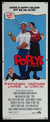 z293 POPEYE insert movie poster '80 Robert Altman, Robin Williams