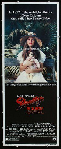 z296 PRETTY BABY insert movie poster '78 Brooke Shields, Sarandon