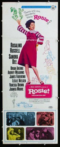 z317 ROSIE insert movie poster '67 Rosalind Russell, Sandra Dee