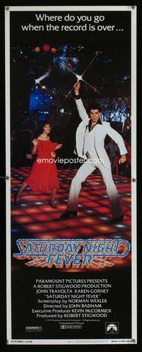 z322 SATURDAY NIGHT FEVER insert movie poster '77 Travolta, Rated R!