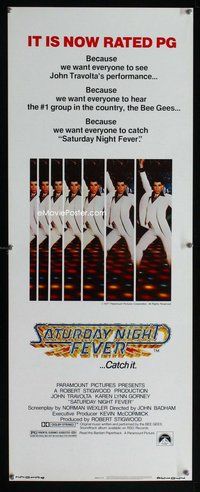 z321 SATURDAY NIGHT FEVER insert movie poster R1979 John Travolta, PG!