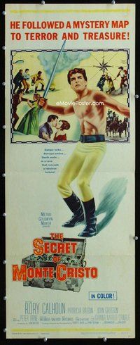 z326 SECRET OF MONTE CRISTO insert movie poster '61 Rory Calhoun