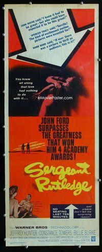 z329 SERGEANT RUTLEDGE insert movie poster '60 John Ford western!