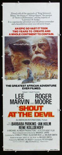 z335 SHOUT AT THE DEVIL insert movie poster '76 Lee Marvin, Moore