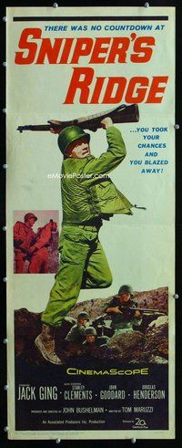 z339 SNIPER'S RIDGE insert movie poster '61 Jack Ging, Tanley Clements