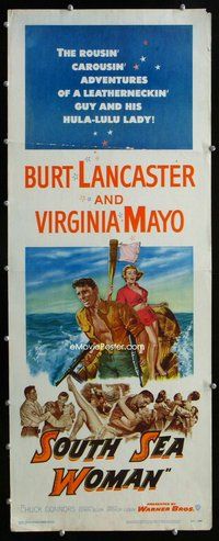 z346 SOUTH SEA WOMAN insert movie poster '53 Lancaster, Virginia Mayo