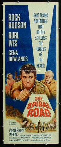 z349 SPIRAL ROAD insert movie poster '62 Rock Hudson, Burl Ives