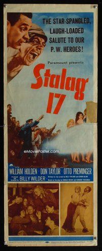 z353 STALAG 17 insert movie poster '53 William Holden, Billy Wilder