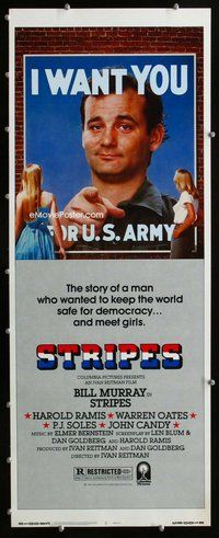 z359 STRIPES insert movie poster '81 Bill Murray classic comedy!
