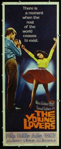 z422 YOUNG LOVERS insert movie poster '64 Peter Fonda, Sharon Hugueny
