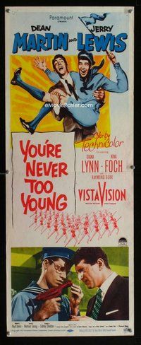 z425 YOU'RE NEVER TOO YOUNG insert movie poster '55 Martin & Lewis!